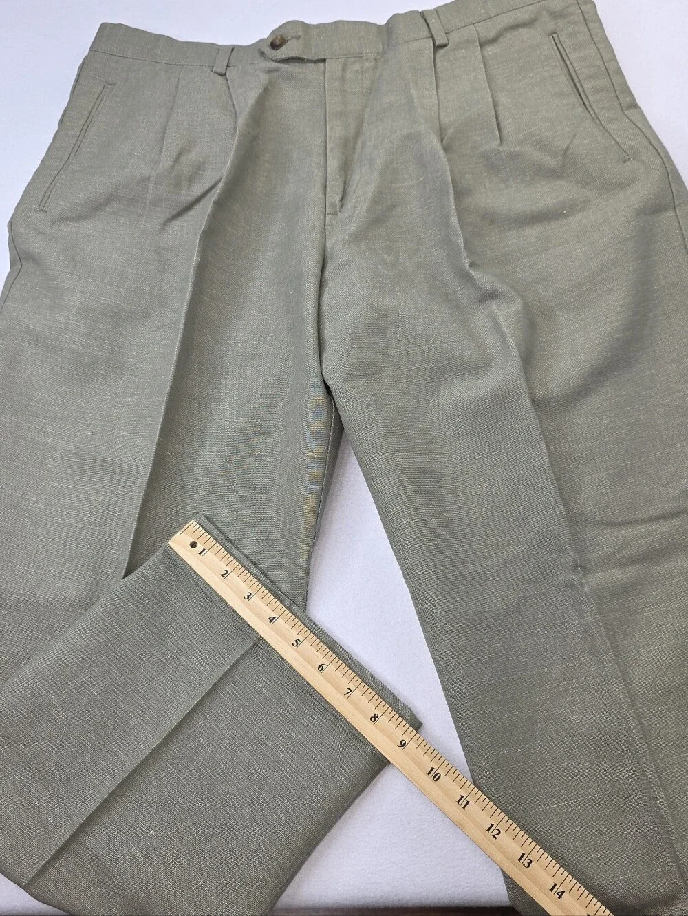 Dockers Khakis Men's Classic Pleated Dress Pants Green Size 38x30 CU-3730